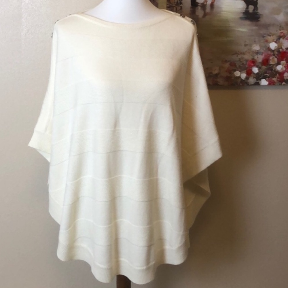 Talbots Ivory Colored Poncho, NWT